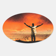 Alcance para el top de su montaña calcomanías óvales personalizadas