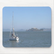Alcatraz en la mañana tapete de ratones