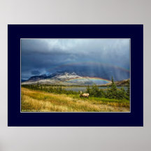 Alces con el arco iris doble impresiones