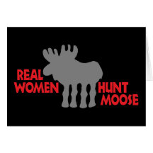 Alces de la caza de las mujeres reales tarjetón