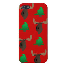 Alces del navidad y cubierta de Iphone del árbol iPhone 5 Funda