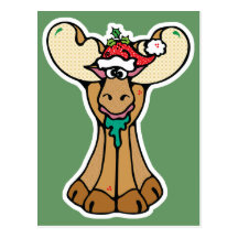 alces tontos del navidad postales