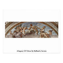 Alegoría de la virtud de Raffaello Sanzio Postales