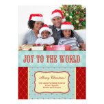 Alegría al navidad de la foto de familia del mundo invitación personalizada
