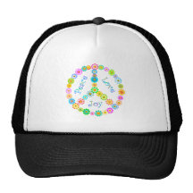 Alegría del amor de la paz gorros  