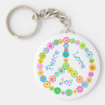 Alegría del amor de la paz llaveros personalizados