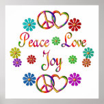Alegría del amor de la paz posters