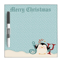 Alegría del pingüino del navidad pizarras blancas