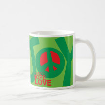 Alegría, paz, esperanza y, taza del amor