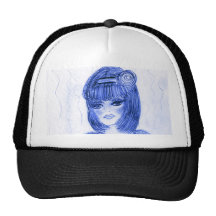 Aleta azul de la chica marchosa gorros  