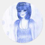 Aleta azul de la chica marchosa pegatinas  