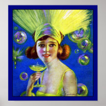Aleta Champán y burbujas Posters