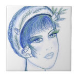 Aleta de lujo en azules ligeros azulejos