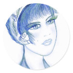 Aleta de lujo en azules pegatinas