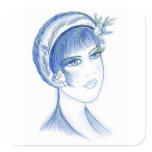 Aleta de lujo en azules pegatinas