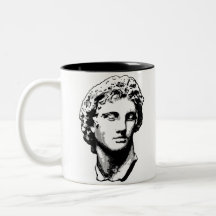 Alexander la gran estatua tazas de café