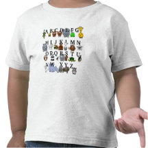 Alfabeto animal camisetas