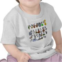 Alfabeto animal camisetas