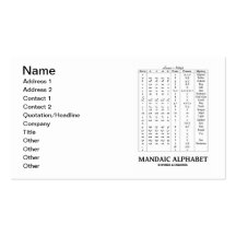 Alfabeto de Mandaic (lengua aramea) Tarjeta De Visita