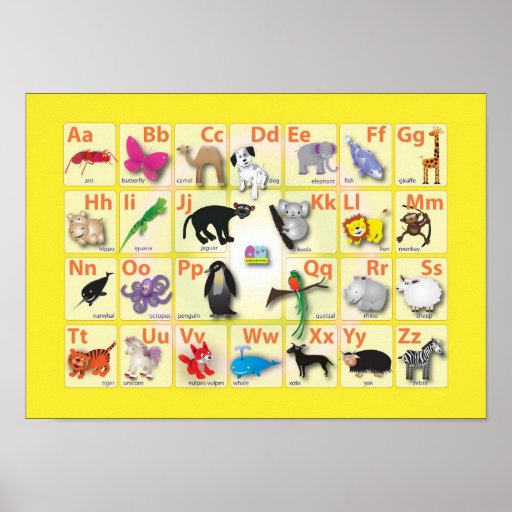 Alfabetos: Mi ABC con 26 animales Impresiones