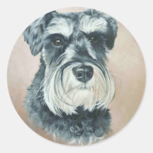 Alfie - schnauzer miniatura etiqueta redonda