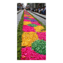 Alfombra de la flor tarjeta fotografica personalizada
