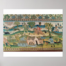 Alfombra de la tabla de Bradford, detalle de escen Poster