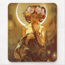 Alfons Mucha: Luna Alfombrillas De Ratón