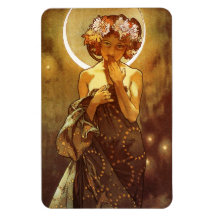 Alfons Mucha: Luna Imán Rectangular