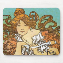 Alfonso Mucha - ciclos Perfecta alfombrillas de raton 