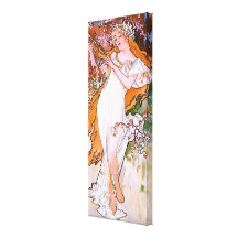 ~ Alfonso Mucha de la primavera Impresión En Lienzo Estirada