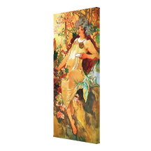 ~ Alfonso Mucha del otoño Lona Envuelta Para Galerias