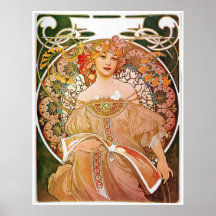 Alfonso Mucha, ensueño/ensueño, 1896. Posters