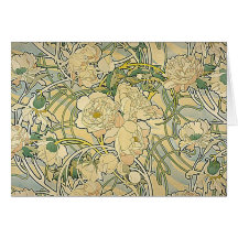 Alfonso Mucha - flores Tarjeton