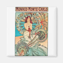 Alfonso Mucha Mónaco, Monte Carlo, 1897 Imán De Frigorifico
