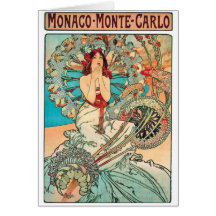 Alfonso Mucha Mónaco, Monte Carlo, 1897 Tarjeton