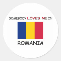 Alguien me ama en RUMANIA Pegatinas Redondas