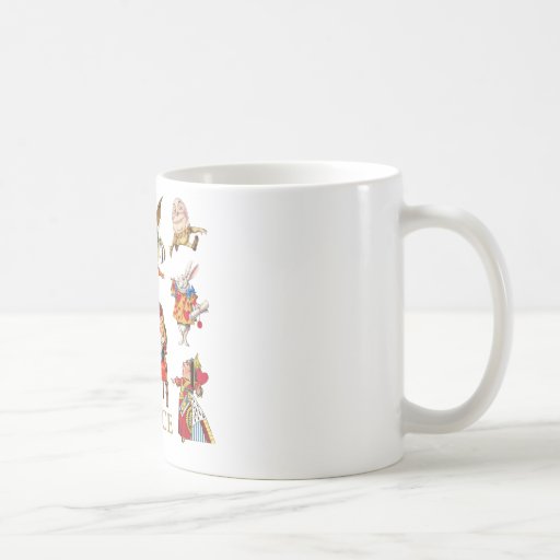 Alicia a través del espejo y de los amigos tazas de café