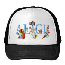 ALICIA EN EL PAÍS DE LAS MARAVILLAS Y AMIGOS GORROS BORDADOS