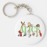 Alicia en el país de las maravillas y amigos llaveros personalizados