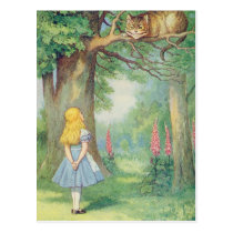 Alicia y el gato de Cheshire tarjetas postales