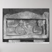 Alivio funerario de un par, del Palmyra, Siria Posters