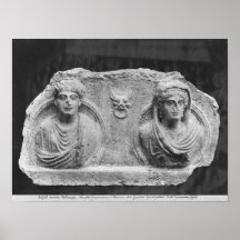 Alivio funerario de un par, del Palmyra, Siria Posters