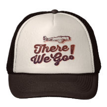 ¡Allí vamos! Avión de combate retro - Trendium ret Gorros Bordados