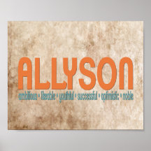 {Allyson} impresión conocida del significado Poster