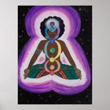 Alma Sista Meditating en el Chakras Impresiones