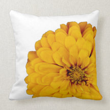 Almohada amarilla brillante de la flor