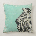 Almohada azul de MoJo de la cebra del vintage almohadas