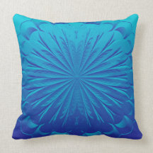 Almohada azul de MoJo del americano del fractal