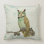 Almohada azul de Mojo del búho del vintage almohadas